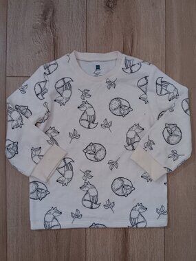 🔥4 for $20🔥HEMA Kids Fox Print Sweatshirt Cream Toddler Pullover Size 98/104
